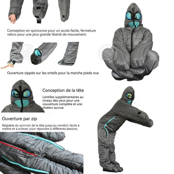INN Människoformad sovsäck Bärbar Ultralight Thermal Can Walk Alien Sovsäck för vuxna Värme