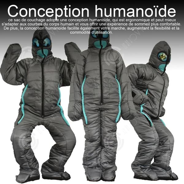 INN Människoformad sovsäck Bärbar Ultralight Thermal Can Walk Alien Sovsäck för vuxna Värme