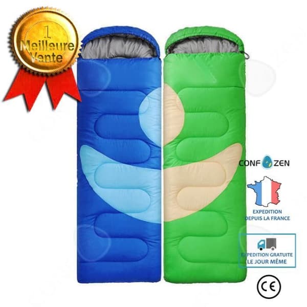 CONFO® 2 Mutual Hooded Vuxen utomhus sovsäckar, campingkontor lunchrast och sovsäck
