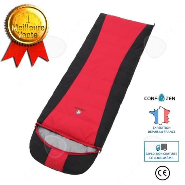 CONFO® Camping sovsäck dunsovsäck, enkel ultralätt utomhus camping sovsäck röd