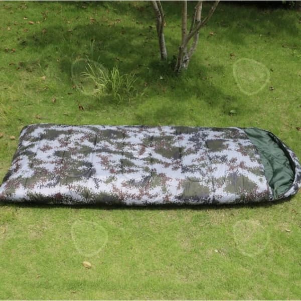 CONFO® Kamouflagesovsäck, Kuverttyp, Vuxen inomhus, Sovsäck i bomull, Utomhuscamping, Vuxencamping
