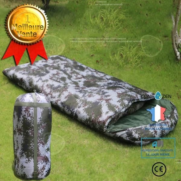CONFO® Kamouflagesovsäck, Kuverttyp, Vuxen inomhus, Sovsäck i bomull, Utomhuscamping, Vuxencamping