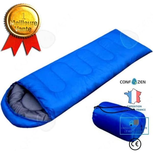 CONFO® Sovsäck i ett kuvert med huva vuxen sovsäck på vår, sommar och höst camping i