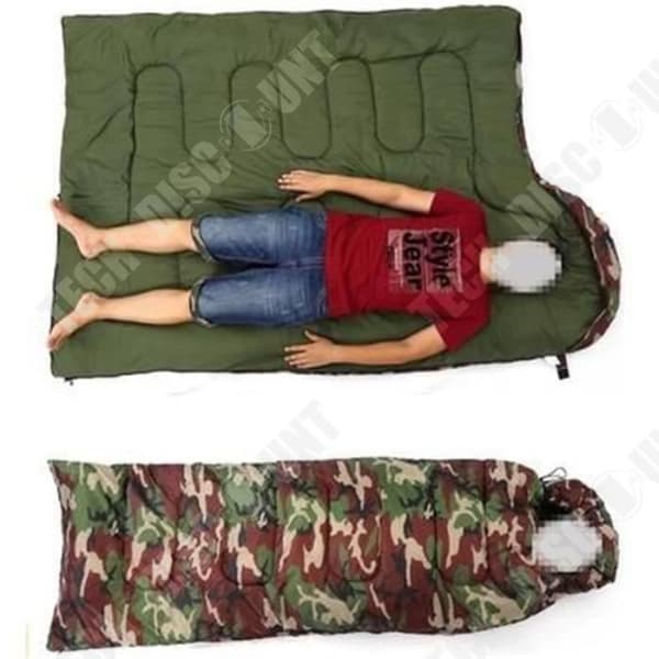 TD® kamouflagesovsäck, 210 x 75 cm, lång/robust/varm, bekväm, exceptionell termisk prestanda/camping