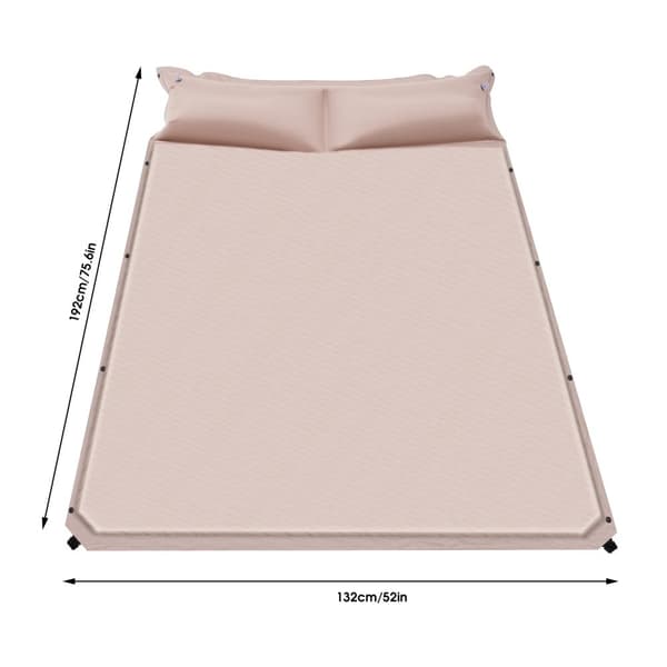 Självuppblåsande Dubbel Liggmadrass, 192x132cm Storlek, 50mm Tjock,Kaki