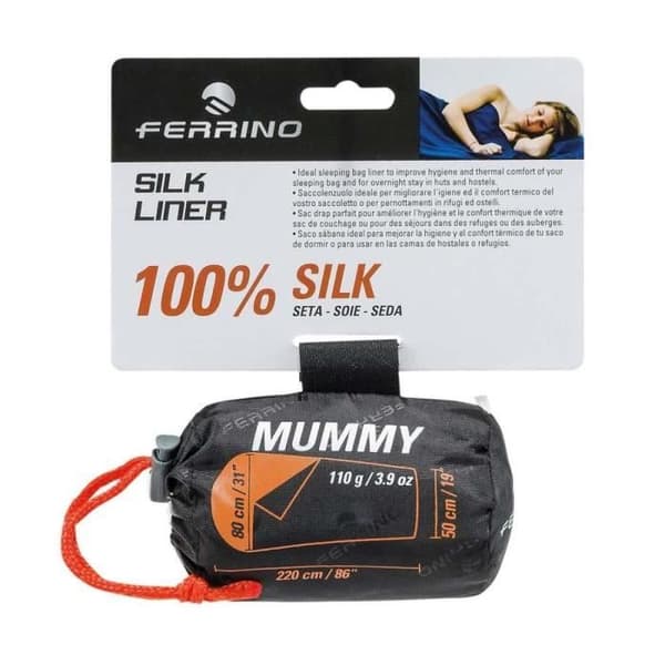Sovsäck - Ferrino - Silk Mummy - Storlek 220 x 80 cm - Vikt 110 g - Färg Vit