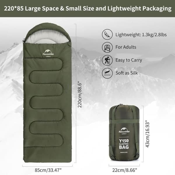 Sovsäck - NATUREHIKE - Kompakt 3 Säsonger - 220x85cm - Ultralätt - Vattentät