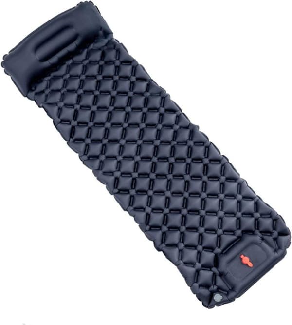 OBOSOE Ultralätt Luftmadrass för Camping, Inbyggd Pump, Hexagon Design, 200x60 cm
