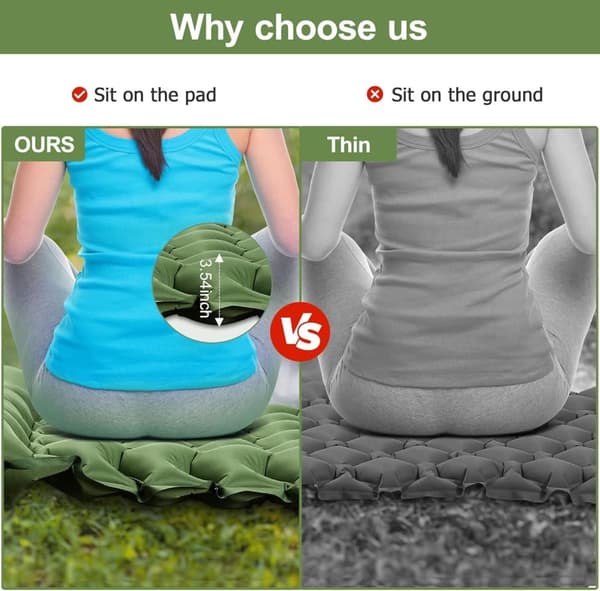 Lollanda Air madras med fodpumpe 200×70×10 cm – oppusteligt liggeunderlag til camping, bil og rejse