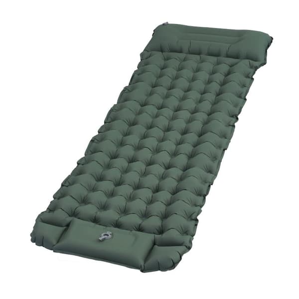 Lollanda Luftmadrass med fotpump 200×70×10 cm – uppblåsbar liggunderlag för camping, bil och resa