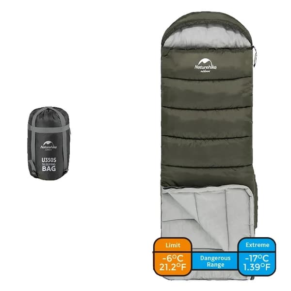 Naturehike Ultralight Sovepose, Behagelig -3℃, Vandtæt Stof,Grøn U350S (Højre)