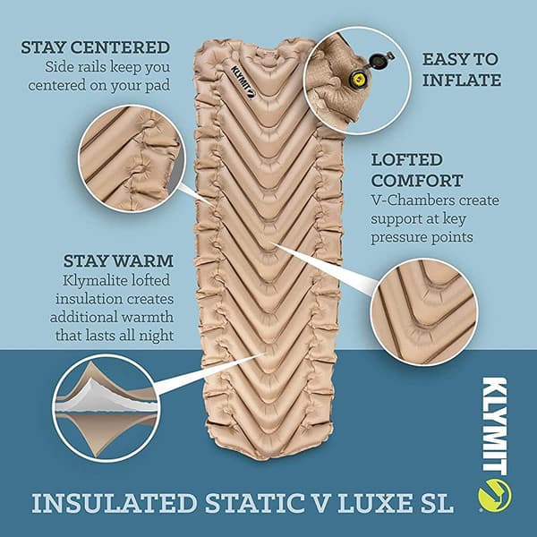 KLYMIT INSULATED STATIC V LUXE SL SLEEPING PAD recon, liggunderlag