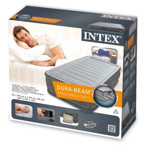 Intex Madrass Fibertech Comfort Plush Grå