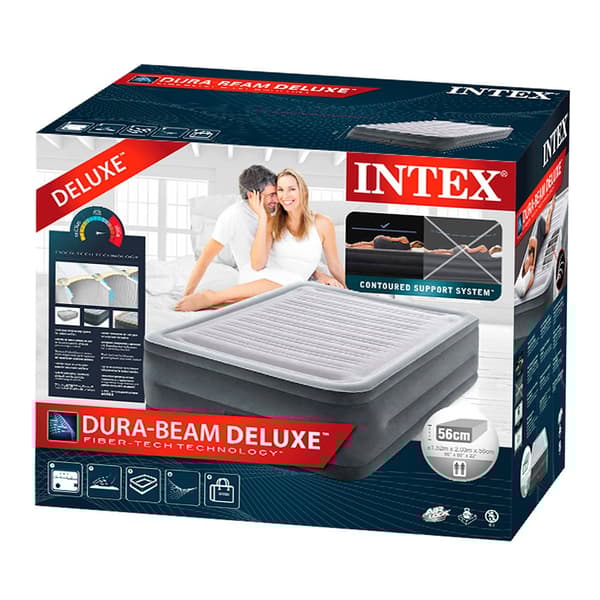 Intex Dura-beam Plus Comfortplush Grå 152 x 203 x 56 cm