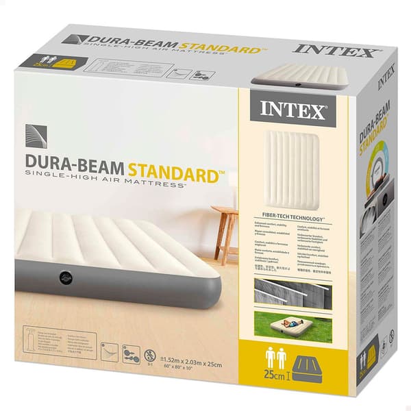 Intex Yksi Korkea Patja Dura Beam Standard Deluxe Beige 152 x 203 x 25 cm