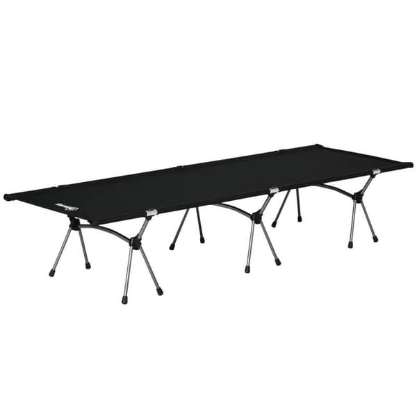 Rootz Campingseng - Campingseng Sammenklappelig - Feltseng - Foldeseng - Med bæretaske - Højdejusterbar - Op til 150 Kg - Oxford/Aluminium - Sort - 19