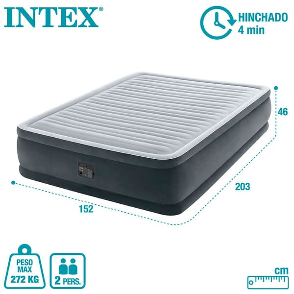 Intex Madrass Fibertech Comfort Plush Grå