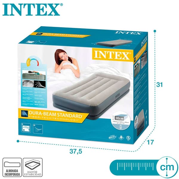 Intex Patja Midrise Dura-beam Standard Pillow Rest Harmaa 99 x 191 x 30 cm