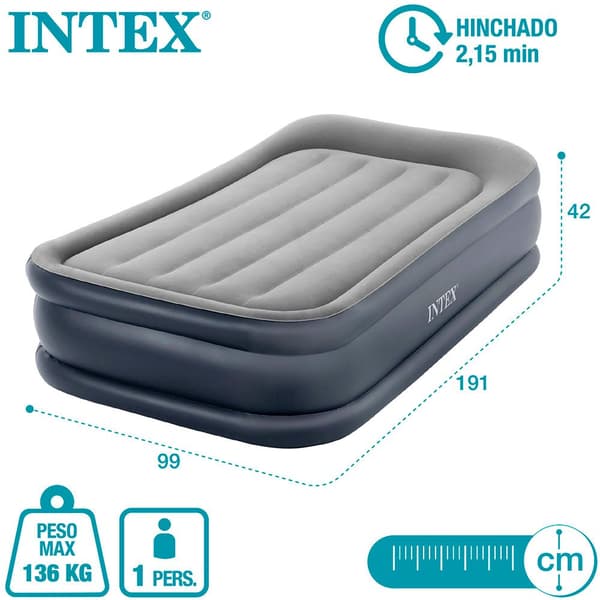 Intex Patja Dura-beam Standard Deluxe Pillow Musta 99 x 191 x 42 cm