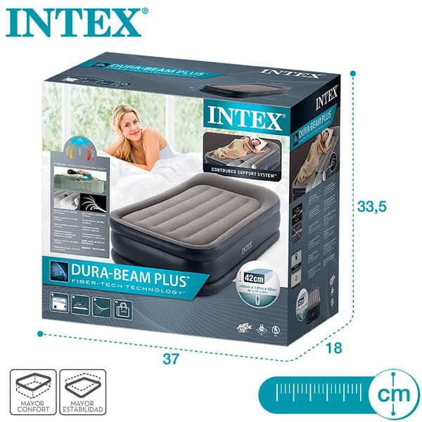 Intex Patja Dura-beam Standard Deluxe Pillow Musta 99 x 191 x 42 cm