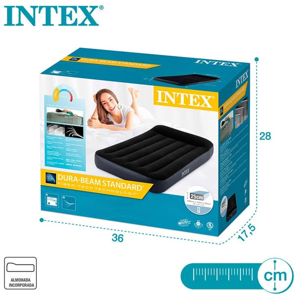 Intex Patja Dura Beam Standard Pillow Rest Classic Musta