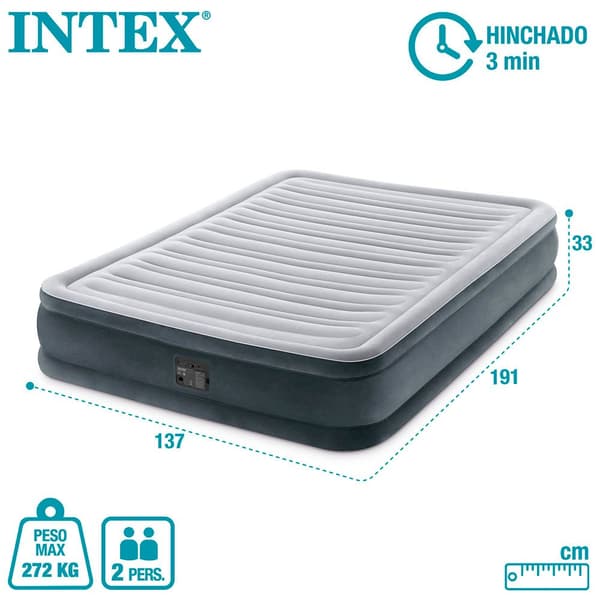 Intex Madras Full Comfort Plush Mid Rise Grå 137 x 191 x 33 cm