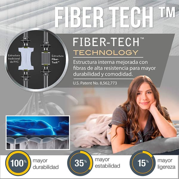Intex Dubbel Med Fiber-tech Madrass Supreme Air-flow Grå 152 x 203 x 51 cm