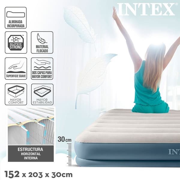 Intex Madras Standard Pillow Rest Midrise Grå 152 x 203 x 30 cm
