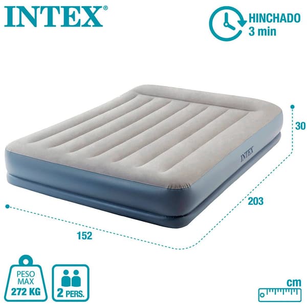 Intex Madras Standard Pillow Rest Midrise Grå 152 x 203 x 30 cm