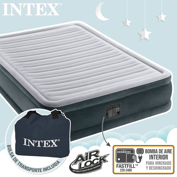 Intex Madras Fiber-tech Comfort Plush Grå 152 x 203 x 33 cm