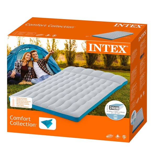 Intex Oppustelig Madras Camping Grå 193 x 127 x 24 cm
