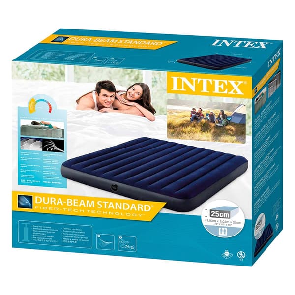 Intex Oppustelig Madras Dura-beam Standard Classic Downy Blå 183x203x25 cm