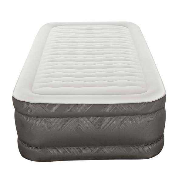 Bestway Forstærket Indbygget Pumpe Enkelt Luftseng Fortech Tough Guard Twin Wave-beam Transparent 191x97x46cm