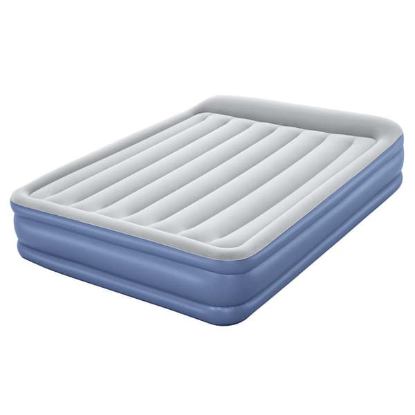 Bestway Forstærket Indbygget Pumpe Dobbelt Luftseng Tritech Queen Hvid 203x152x46cm