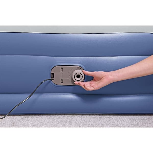 Bestway Forstærket Indbygget Pumpe Dobbelt Luftseng Tritech Queen Hvid 203x152x46cm