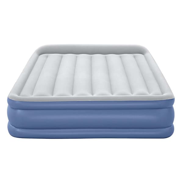 Bestway Forstærket Indbygget Pumpe Dobbelt Luftseng Tritech Queen Hvid 203x152x46cm