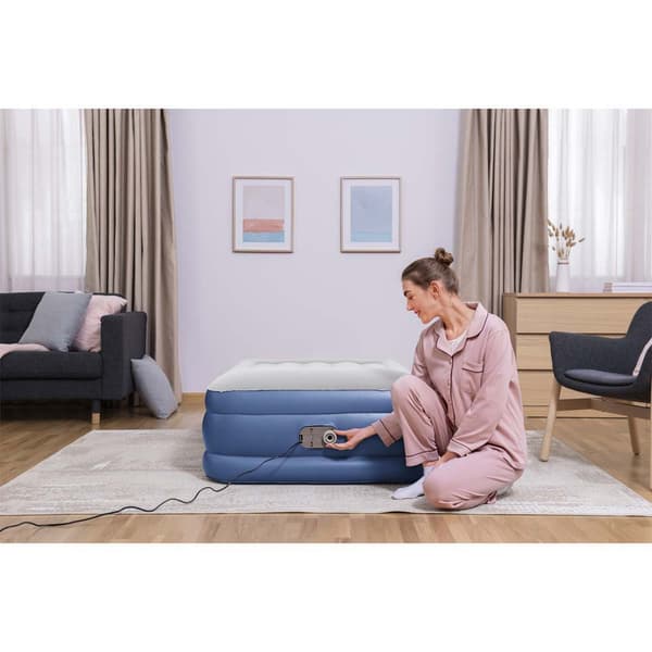 Bestway Forstærket Indbygget Pumpe Enkelt Luftseng Tritech Twin Hvid 191x97x46cm
