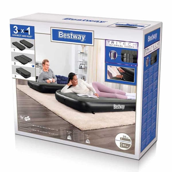 Bestway Madras Tritech 2 188x99x25 Cm Luft Seng Sort 188x99x25cm