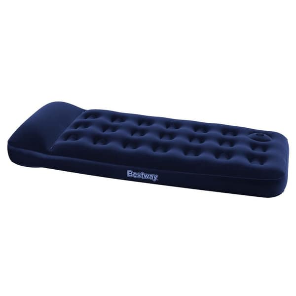 Bestway Puhallettava Flocked Airbed Sisäänrakennetulla Jalkapumpulla Sininen 185 x 76 x 28 cm