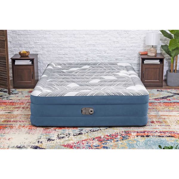 Bestway Förstärkt Inbyggd Pump I-beam Dubbel Luftsäng Tritech Queen Durchsichtig 203x152x46cm