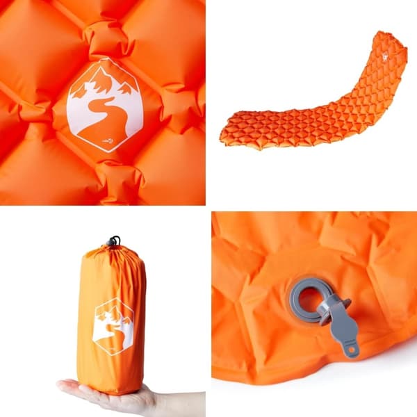 vidaXL 1-personers campingmadras 190x58x6 cm oppustelig orange