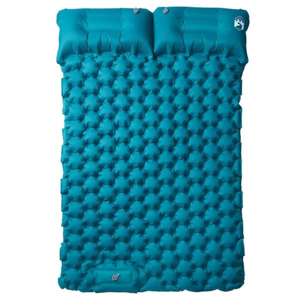 vidaXL selvoppustelig 2-personers campingmadras med puder blå