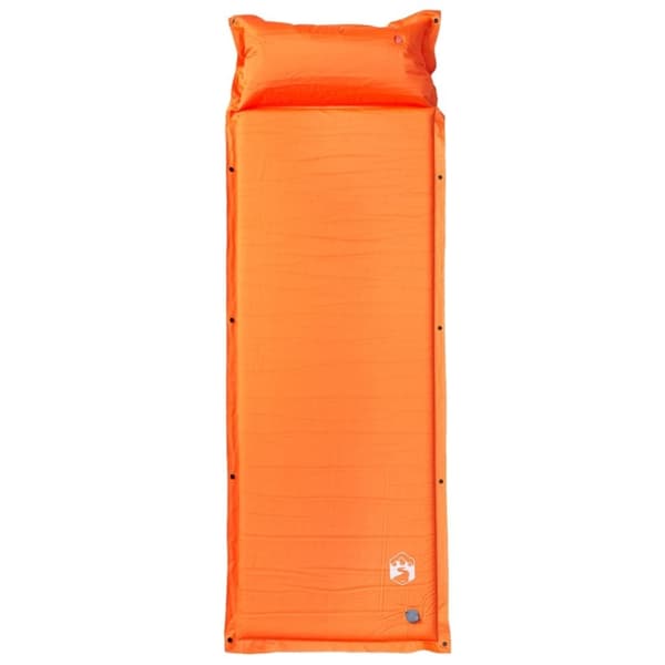vidaXL 1-personers campingmadras med pude selvoppustelig orange