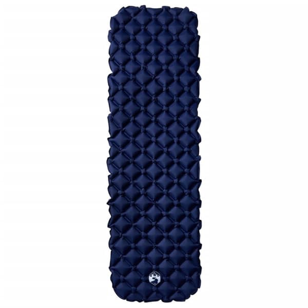 vidaXL Oppblåsende campingmadrass for 1 person marineblå 190x58x6 cm