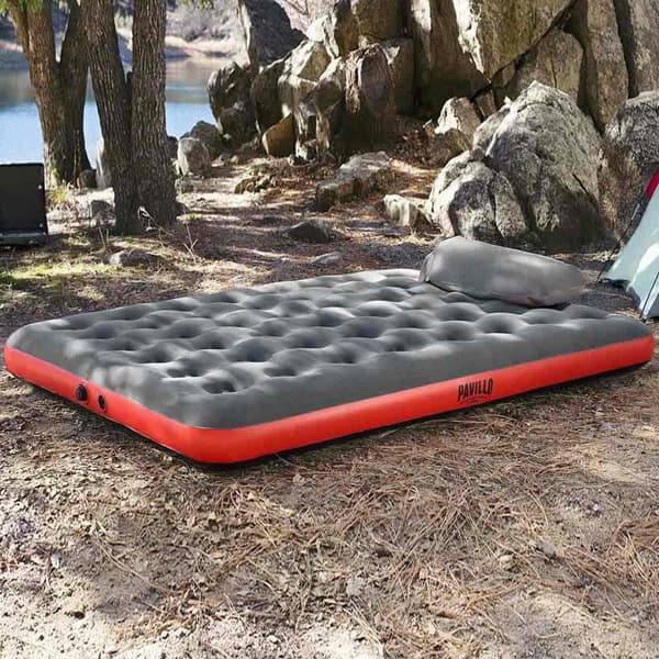 Bestway 67703 Double Roll & Relax 203x183x22 Cm Dubbel Luftmadrass Med Inbyggd Pump  203x183x22 cm