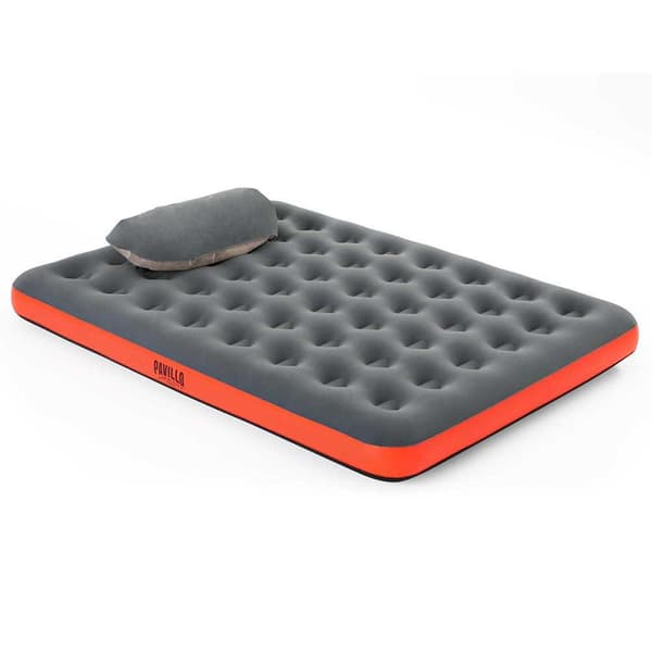 Bestway 67703 Double Roll & Relax 203x183x22 Cm Dubbel Luftmadrass Med Inbyggd Pump  203x183x22 cm