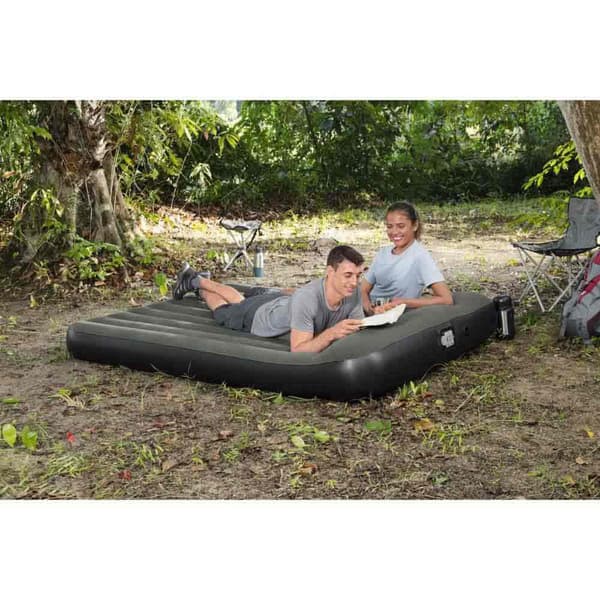 Bestway 67930 Double 203x152x30 Cm Dobbelt Luftmadras Med Indbygget Pumpe Sort 203x152x30 cm