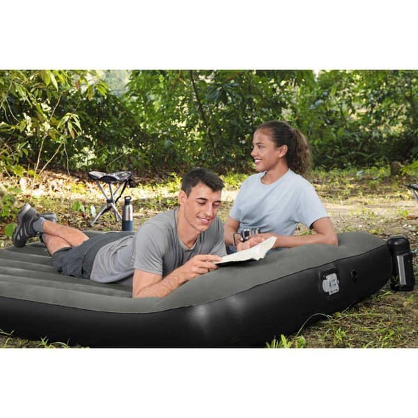 Bestway 67930 Double 203x152x30 Cm Dobbelt Luftmadras Med Indbygget Pumpe Sort 203x152x30 cm