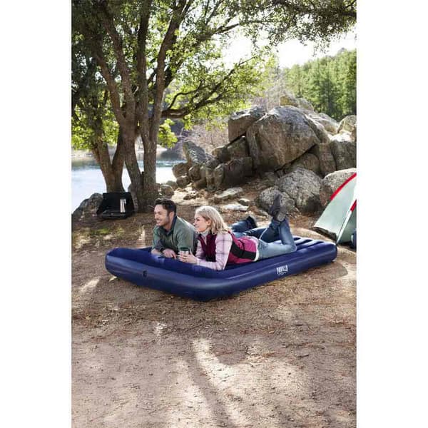 Bestway 67682 Double 203x152x30 Cm Dubbel Luftmadrass Med Inbyggd Pump Blå 203x152x30 cm
