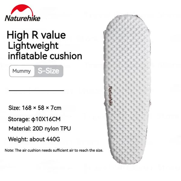 Inflatable Kudde, Hög R-värde för Vinter, Lättvikts på 430g,Mamma-S
